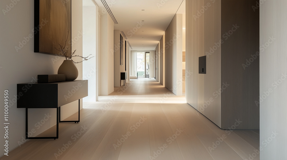 Fototapeta premium Modern Home Corridor with Minimalist Design