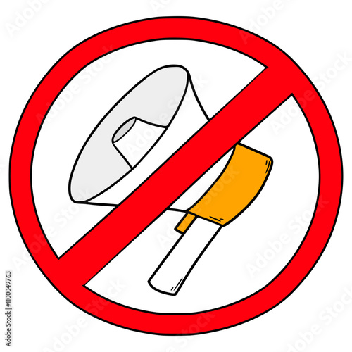 don't be noisy sign illustration hand drawn isolated vector