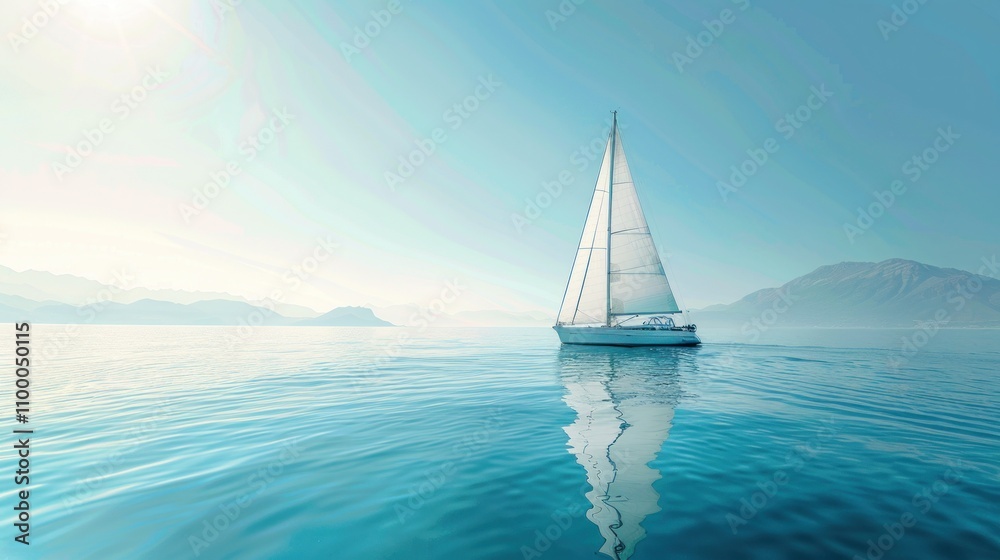 Obraz premium photograph of Luxurious white sailboat with sleek design