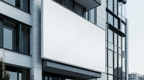 Large White Billboard on a Modern Building