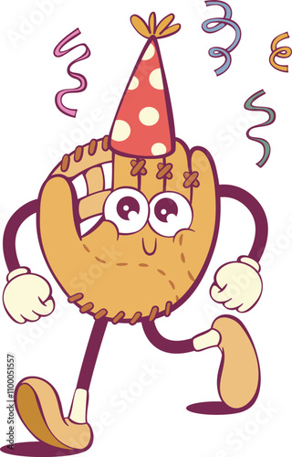 Photography Baseball glove whimsical groovy cartoon character