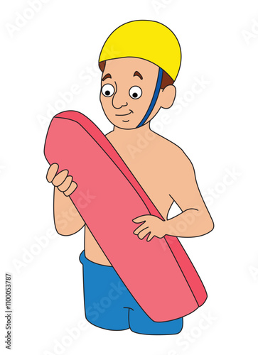 Boy doing surfing Illustration