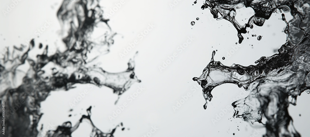 Fototapeta premium black water wave splash background, liquid 23