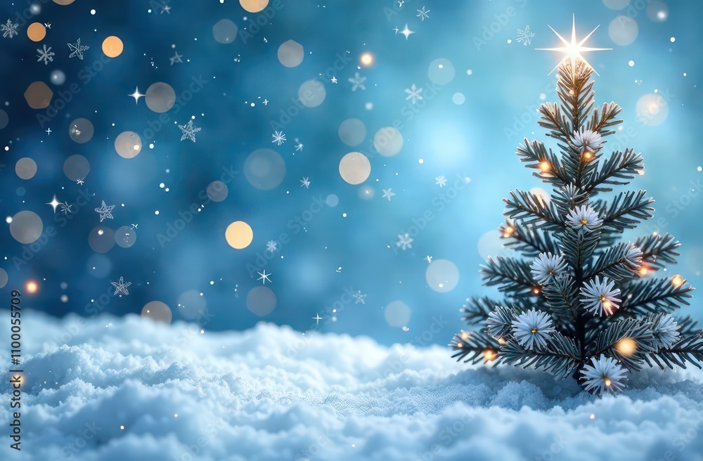 Obraz premium Beautiful festive Christmas background white, blue, silver colours 