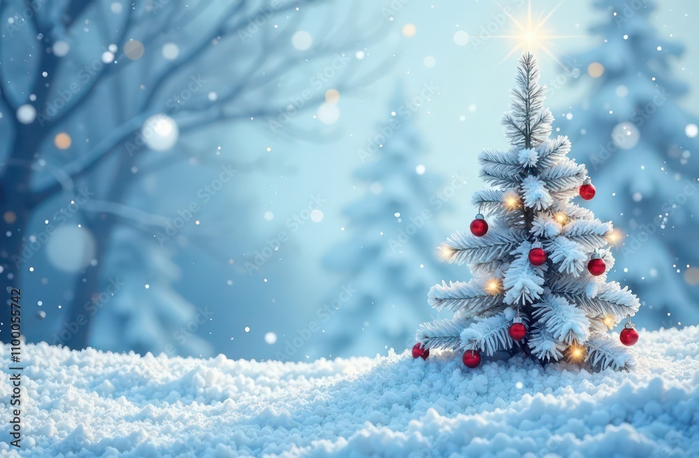 Obraz premium Beautiful festive Christmas background white, blue, silver colours 