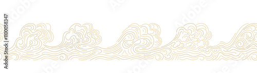 High ocean waves, line pattern of sea Abstract art