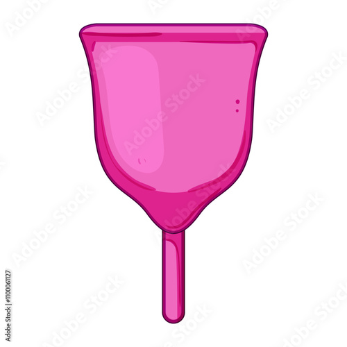 period menstrual cup cartoon. hygiene comfort, insertion removal, cleaning size period menstrual cup sign. isolated symbol vector illustration