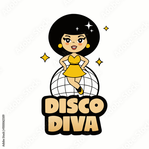 STICKER DESIGN OF DISCO DIVA