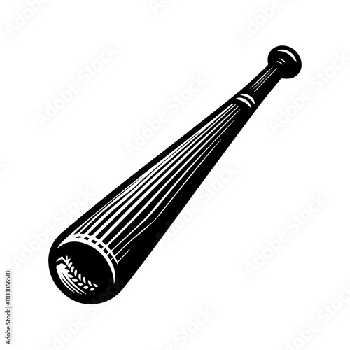 Simple Vector Icon of a bat baseball – Logo Design Illustration