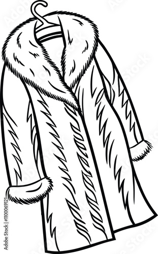 Fur Coat Vector Illustration 