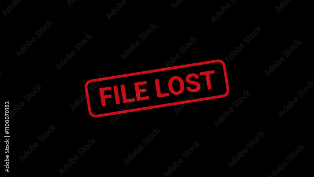 File lost Rubber stamp text Animation File lost Rubber stamp text Animation