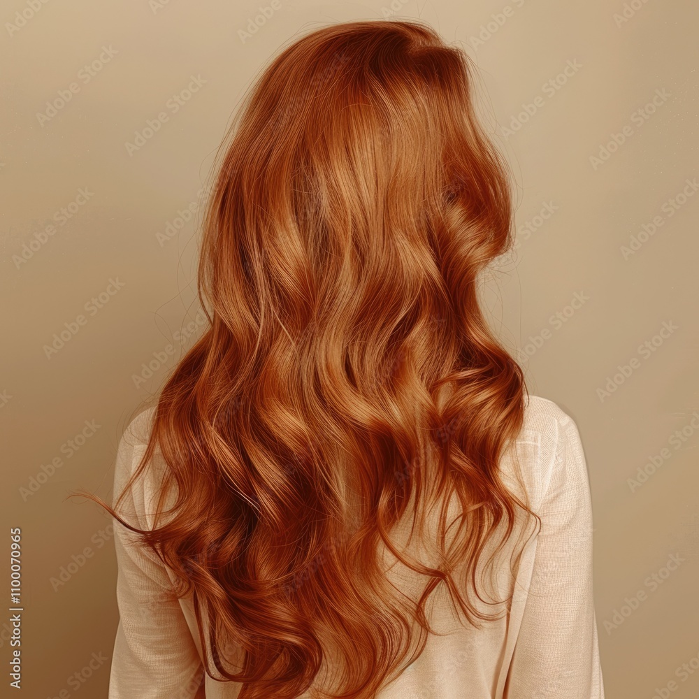 Fototapeta premium Lively hair on a beige background.