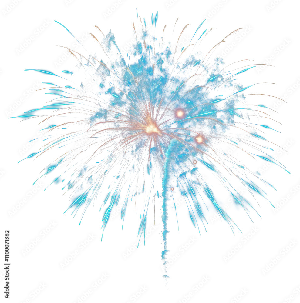 Obraz premium Colorful fireworks element PNG transparent 
