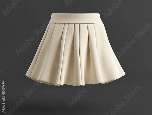 Sophisticated cream womena??s short skirt blank mockup on charcoal background photo