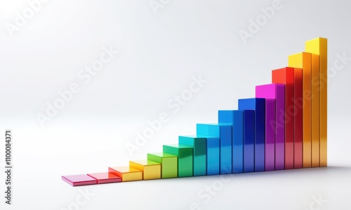 Colorful rising bar chart on gradient background showcasing growth and progress Free Download Colorful rising bar chart on gradient background showcasing growth and progress - GFXLoad