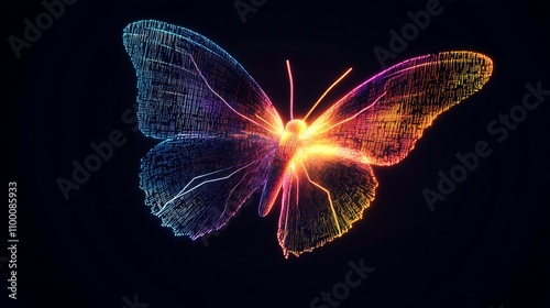 Wallpaper Mural Luminous Digital Butterfly. Torontodigital.ca