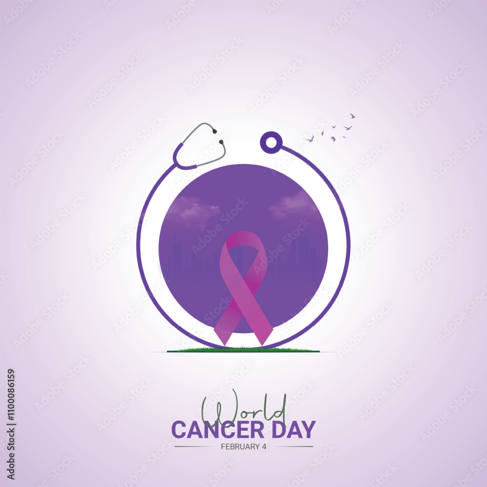 Obraz premium World Cancer Day. Cancer day creative design for social media post