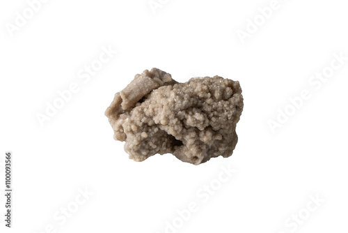 Obraz na płótnie vista macro di un agglomerato di un minerale grezzo di calcite, con microscopici cristalli, scontornato su sfondo trasparente w salonie