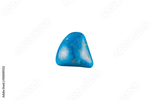 Obraz na płótnie vista macro di un piccolo esemplare lavorato e lucidato di minerale di colore azzurro brillante, scontornato su sfondo trasparente w salonie
