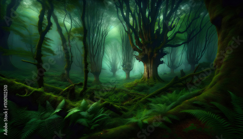 An image of a beautiful magic forest nandscape