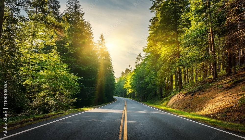 Obraz premium Scenic route among the forest