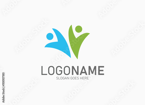 People logo, people care logo premium vector template