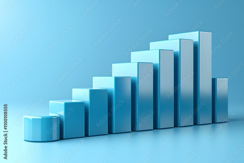 Blue line of cubes with numbers on them Blue line of cubes with numbers on them