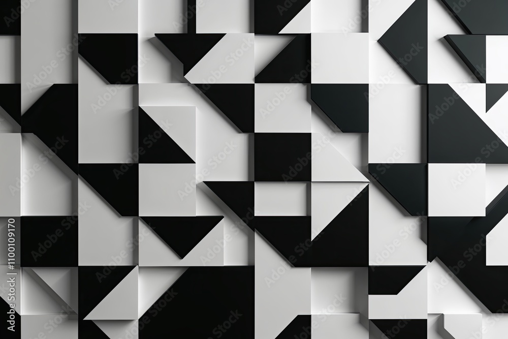 Obraz premium Stunning Sleek 3D Background Featuring Bold Black and White Geometric Texture Perfect for Events