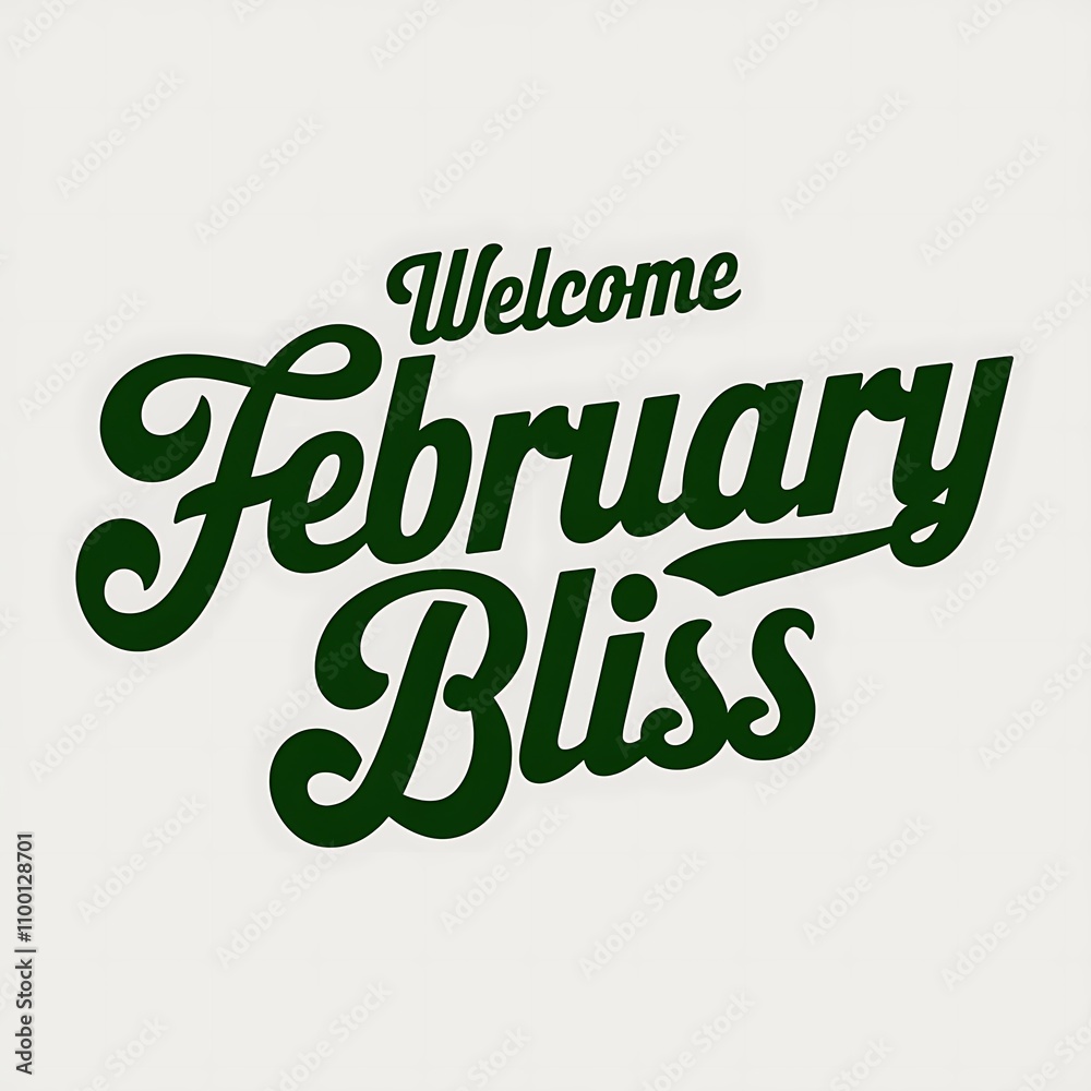 Naklejka premium Welcome February Bliss A Festive Month Greeting