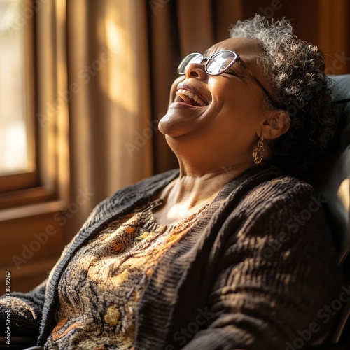 Happy Senior Woman Laughing