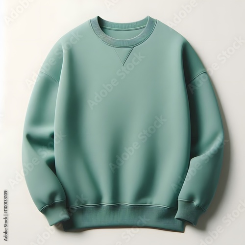 A plain green sweatshirt was prepared for a mockup.

