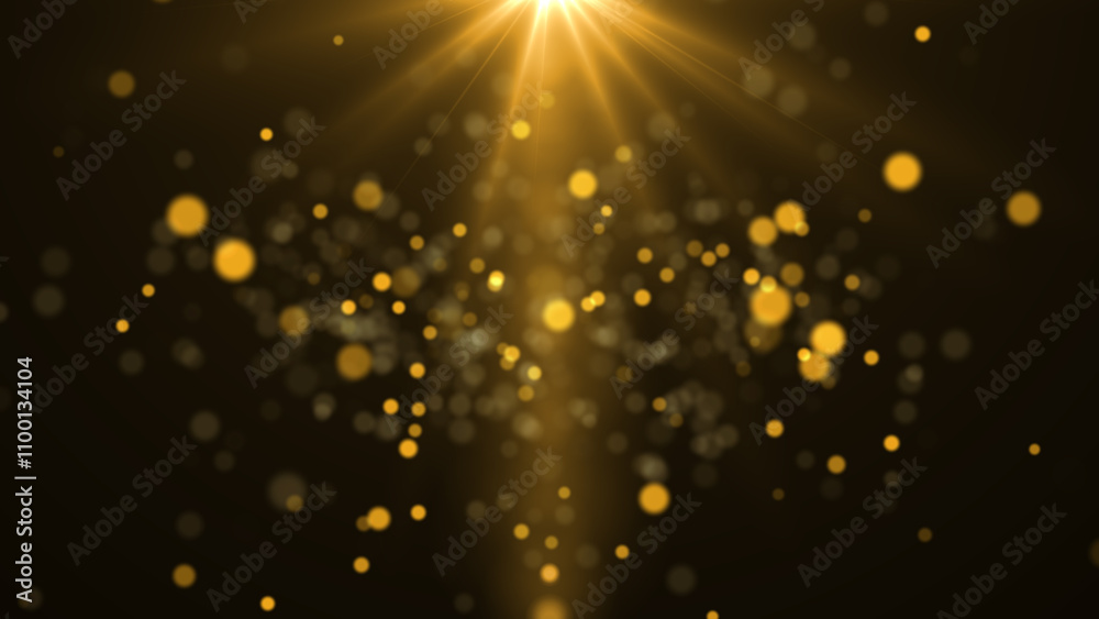 Obraz premium Abstract Background of Gold Particles with Shining Stars