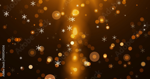 Abstract Background of Gold Particles with Shining Stars