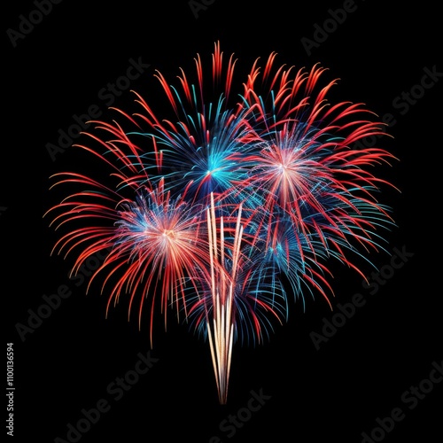 Wallpaper Mural Colorful fireworks on black background Torontodigital.ca