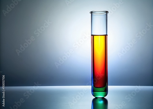 Test tube isolated on a white background, ideal for laboratory applications, science experiments, chemistry investigations, and medical research purposes, showcasing utility and versatility in researc photo