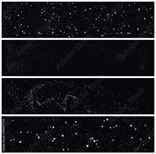 Snow falling overlay effect on black background vector set, snowfall, blizzard, distressed white grainy noise texture