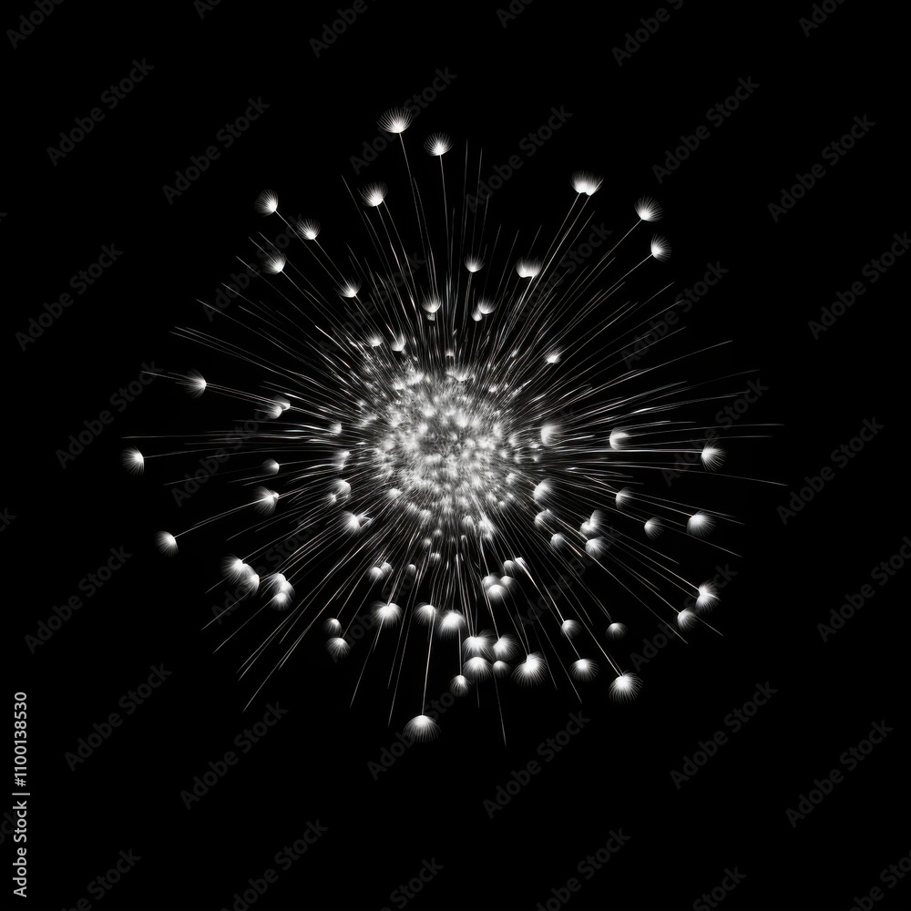Obraz premium Colorful fireworks on black background