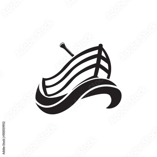 Canoe symbol logo icon, vector illustration design template