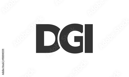 DGI logo design template with strong and modern bold text. Initial based vector logotype featuring simple and minimal typography. Trendy company identity.