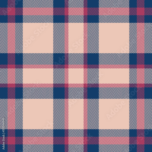 Plaid check pattern. Seamless fabric texture. Tartan textile print.