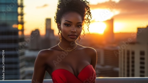 Sunset City Portrait of a Black Woman