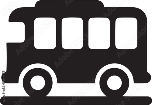 A bus icon vector art illustration silhouette style on a white background.
