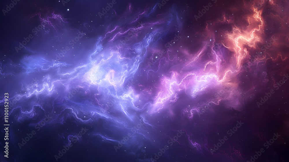 Fototapeta premium Abstract Background: Purple and Pink Galaxy with Stars