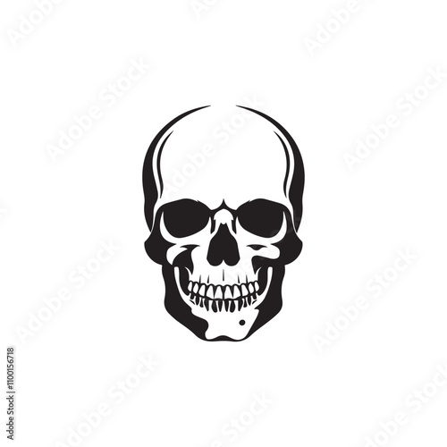 A human skull silhouette vector illustration design in white background.