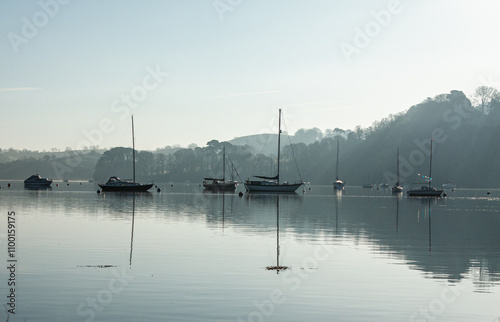 Dawn Boats on Dart Estuary