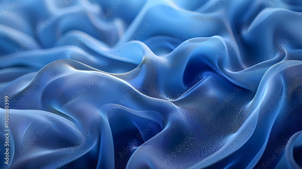 Fototapeta premium Abstract Blue 3D Wavy Background