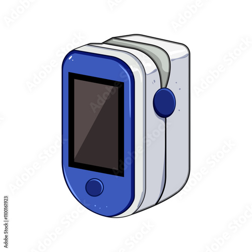 reading pulse oximeter cartoon. accuracy portable, blood level, measurement digital reading pulse oximeter sign. isolated symbol vector illustration