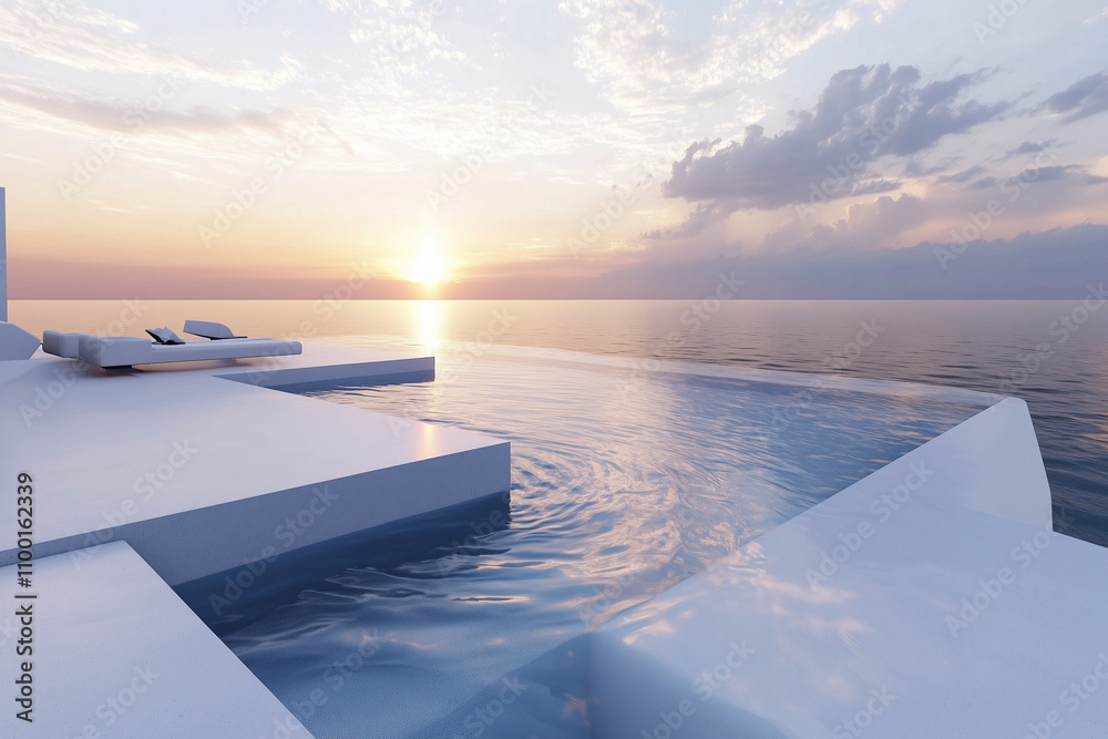 sunset on the luxury hotel pool near the beach sunset on the luxury hotel pool near the beach
