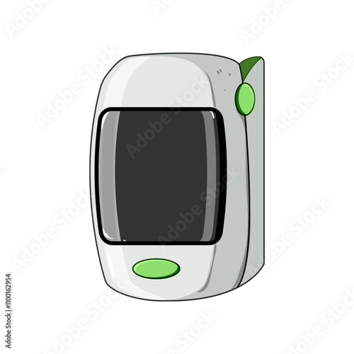 accuracy pulse oximeter cartoon. portable blood, level measurement, digital display accuracy pulse oximeter sign. isolated symbol vector illustration