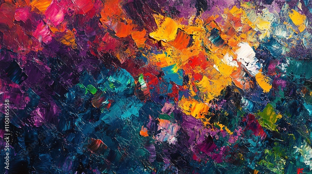 Naklejka premium Abstract Vibrant Colors in a Textured 3D Painting Composition